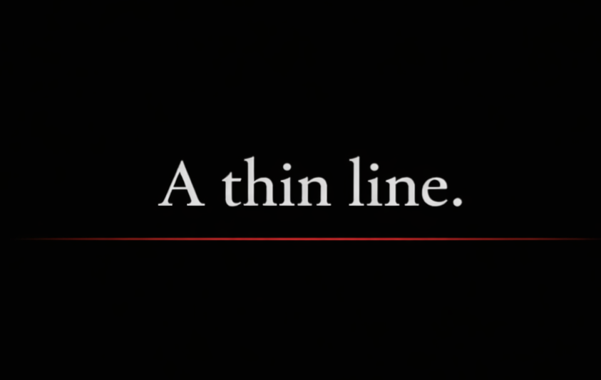 Logo A Thin Line mit roter Linie